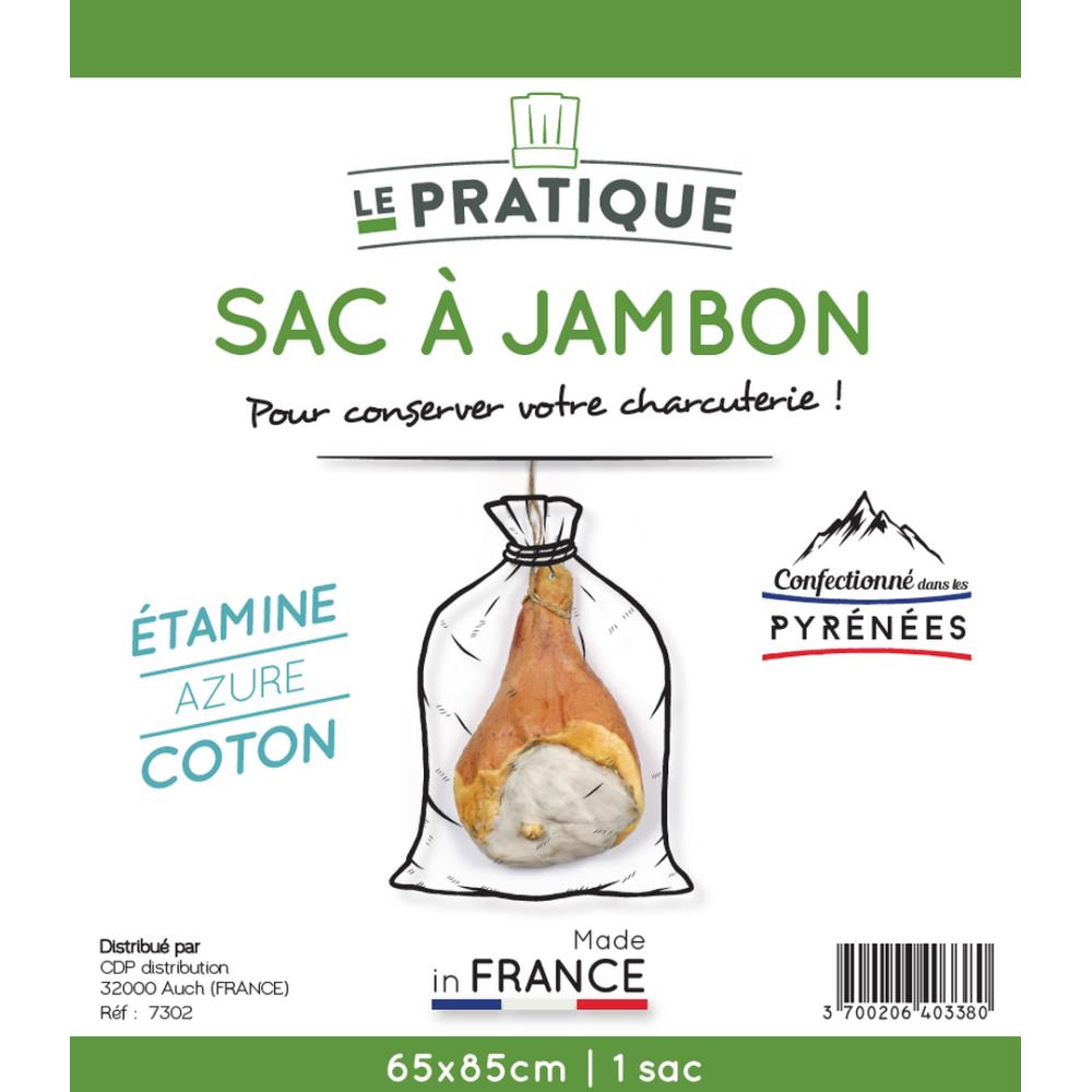 SAC A JAMBON COTON ECRU 65X85 CM LE PRATIQUE Terres & Eaux
